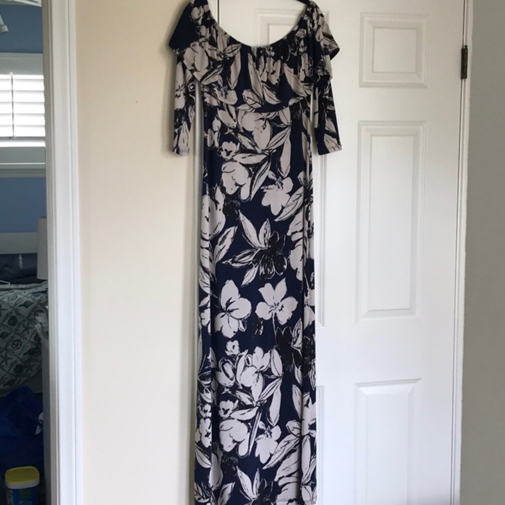 Sigal A Los Angeles On/Off Shoulder Maxi Dress Sz M